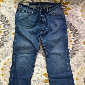 Men Abercrombie & Fitch dark wash button up bootcut jeans
